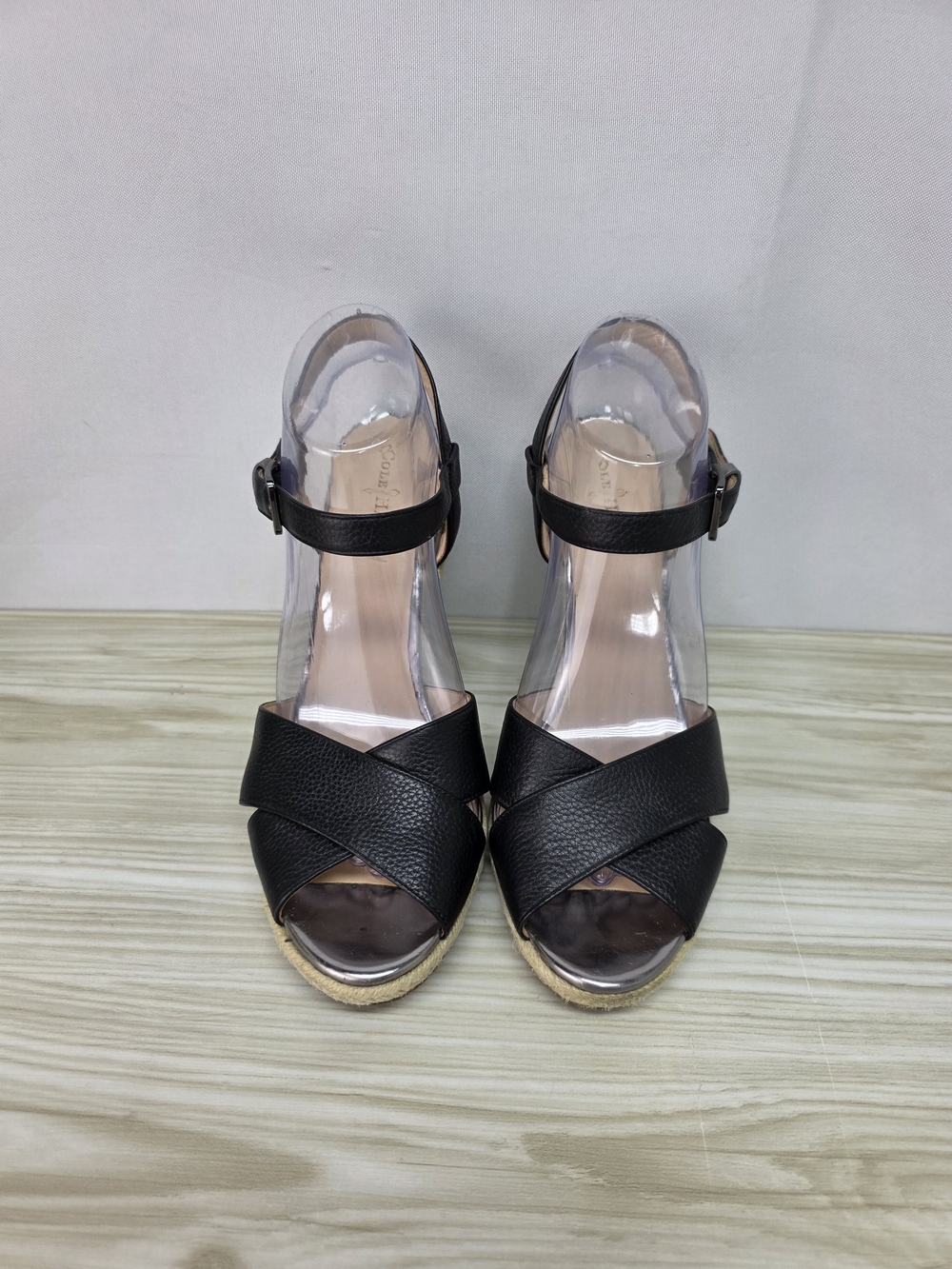 Cole Haan Hart Black Espadrille Wedge Sandals Size 9B - Picture 5 of 11